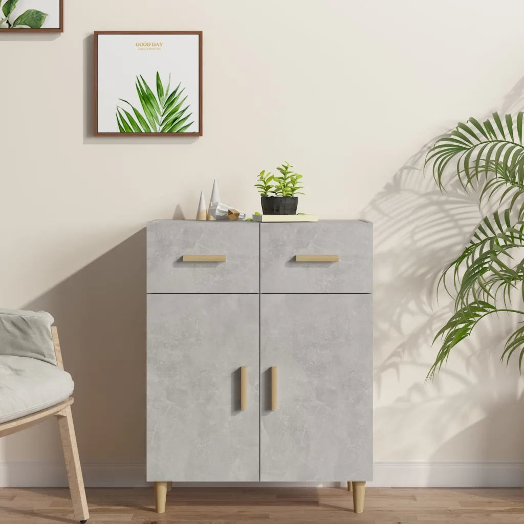 Credenza | Madia | Buffet da pranzo | Armadio da pranzo Grigio Cemento 69,5x34x89 cm in Legno Multistrato