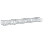Gabbione recinto a gabbia muro di contenimento con coperchio 600 x 100 x 50 cm ferro zincato argento 02_0040182