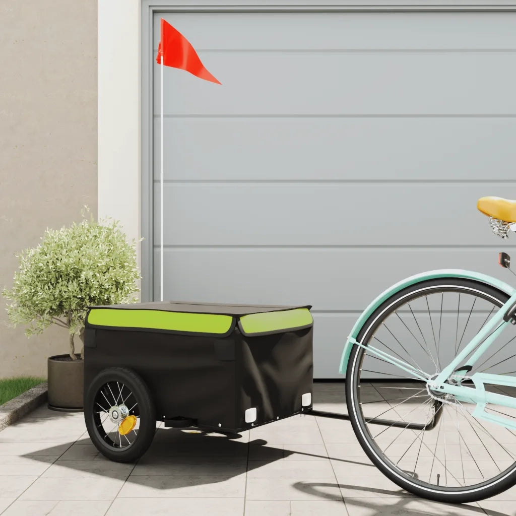 Rimorchio da Bici Nero e Verde 30 kg in Ferro CFW8902619