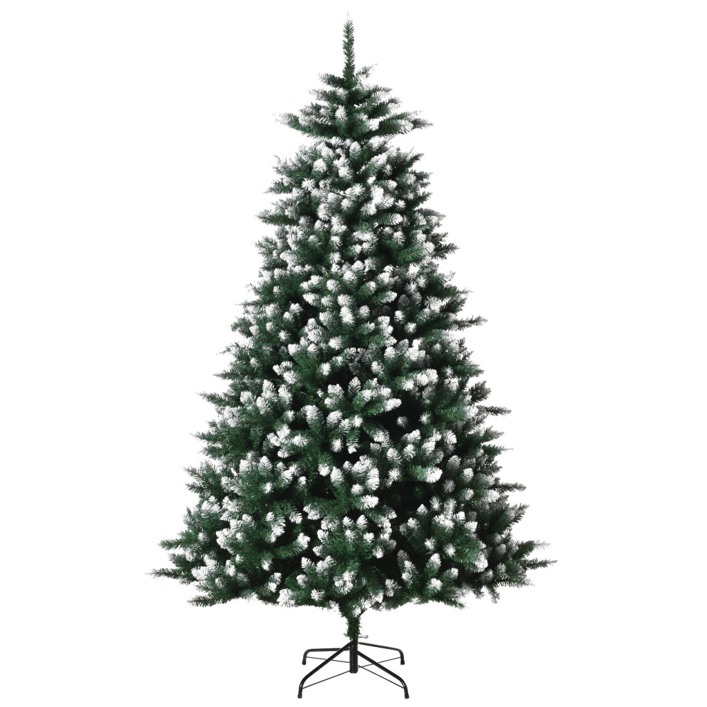 Albero di Natale Artificiale Realistico ¨C Zephmum ¨C Verde con Punte Bianche 210 cm