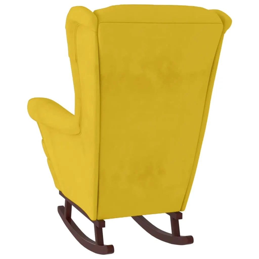 Sedia a dondolo con schienale alto in velluto giallo CFW1485724