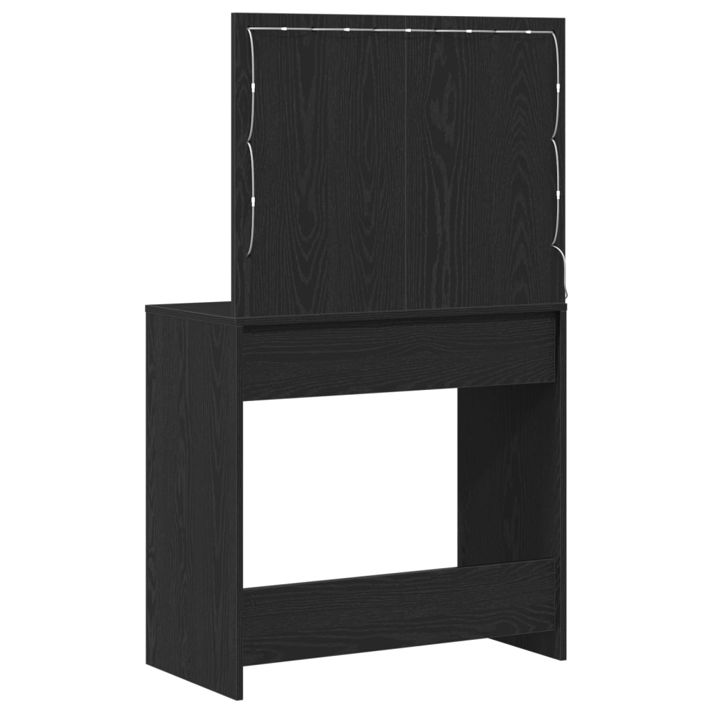 Toilette  con luci LED in Rovere Nero 78,5x41x135 cm