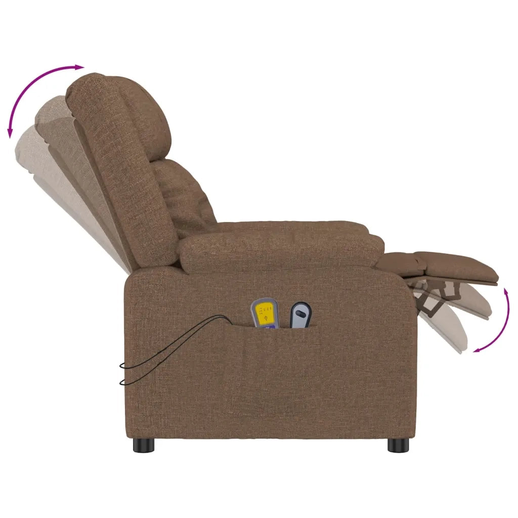 Poltrona Massaggiante Elettrica Marrone in Tessuto 3143583