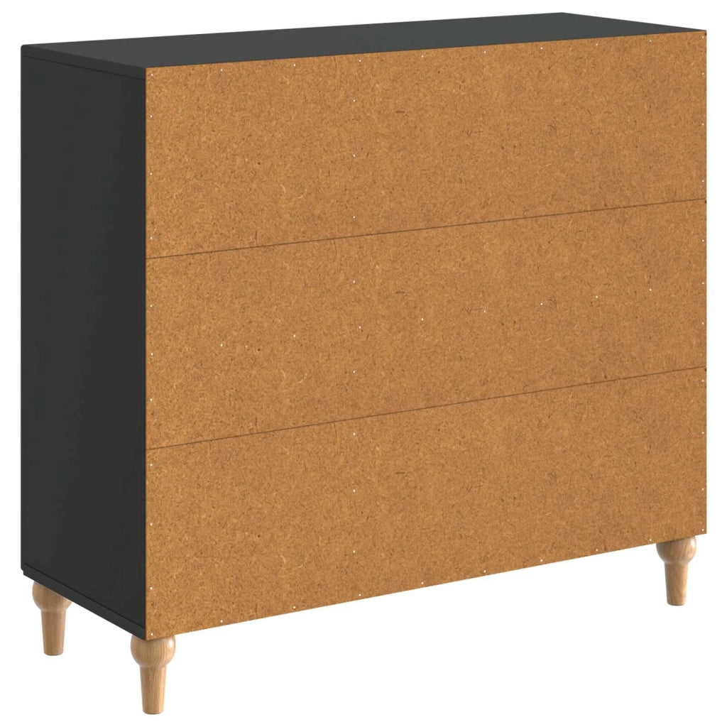 Credenza | Madia | Buffet da pranzo | Armadio da pranzo Nero 89 x 34,5 x 80 cm Legno ingegnerizzato