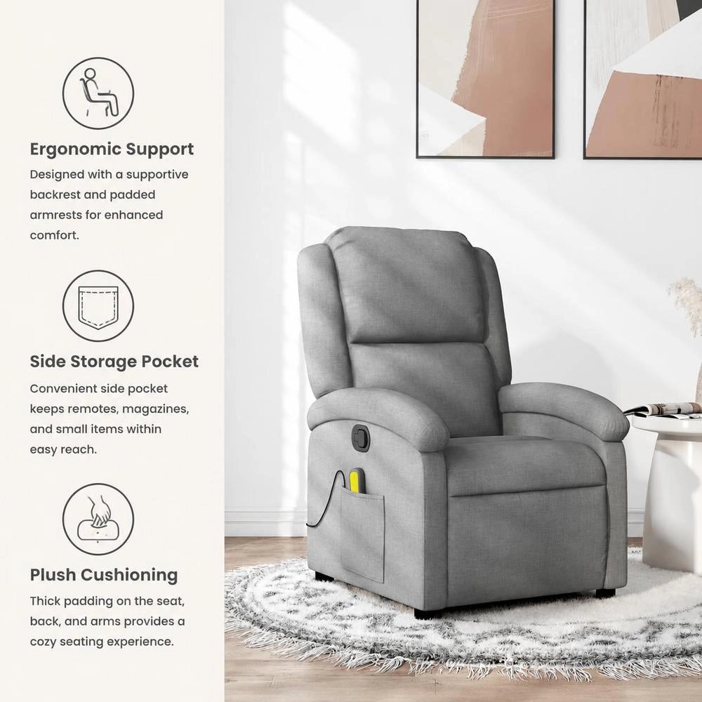 Massage Chair, Light Grey Fabric