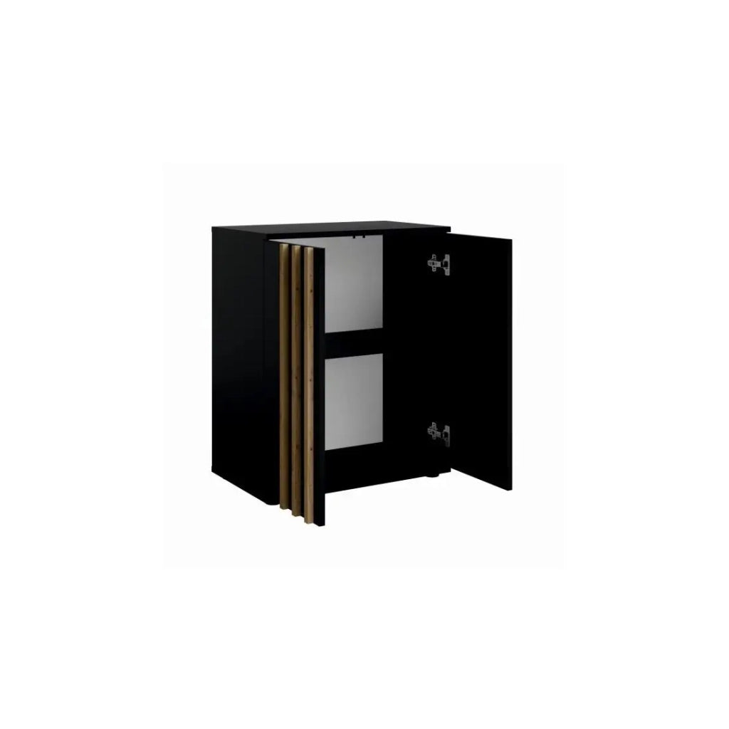 Comò VARIA - 2 Porte - Design moderno in nero e rovere artigianale