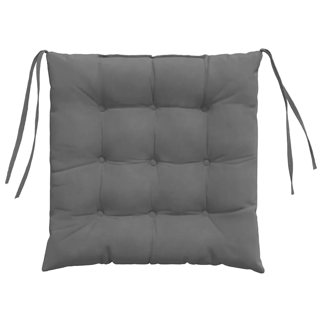 Cuscini per Seduta 4 pz | Cuscini per sedie Grigio scuro 40 x 40 x 6 cm Microfibra