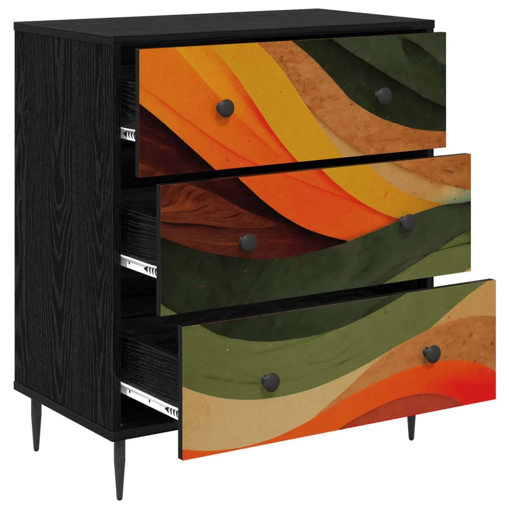 Cassettiera BONN Stampa retro wave 66 x 36,5 x 76 cm 8007381