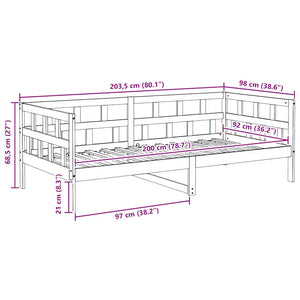Dormeuse Bianca in Legno Massello di Pino 90x200 cm 820208