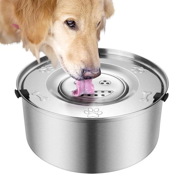 Bicchiere da Pappagallo da 3 l con Grande Capacità in Acciaio Inossidabile per Cani, Senza Leccare, Senza Morsicchiare