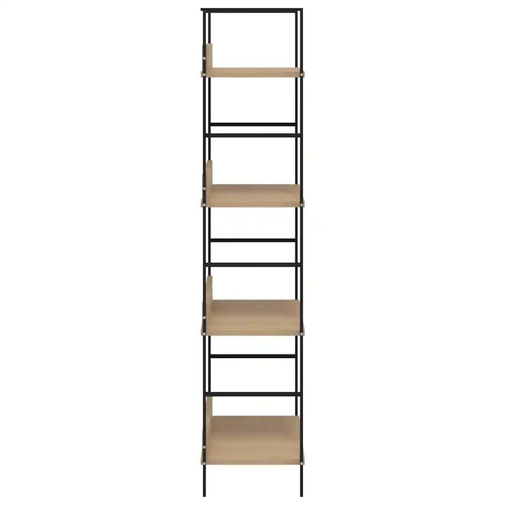 Libreria a 4 Ripiani Rovere 60x27,6x124,5 cm in Truciolato cod mxl 11845