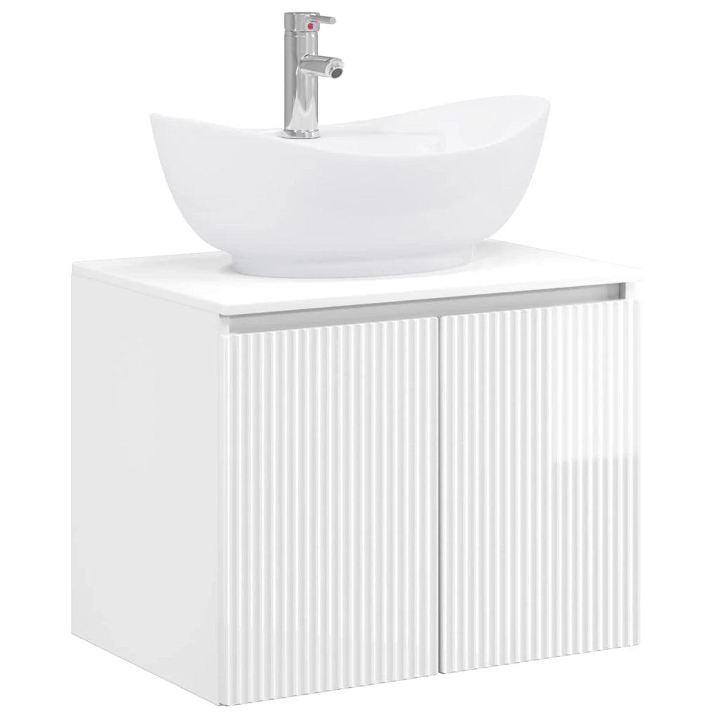 Set di mobili per il bagno Bianco Lucido Legno ingegnerizzato 3404344