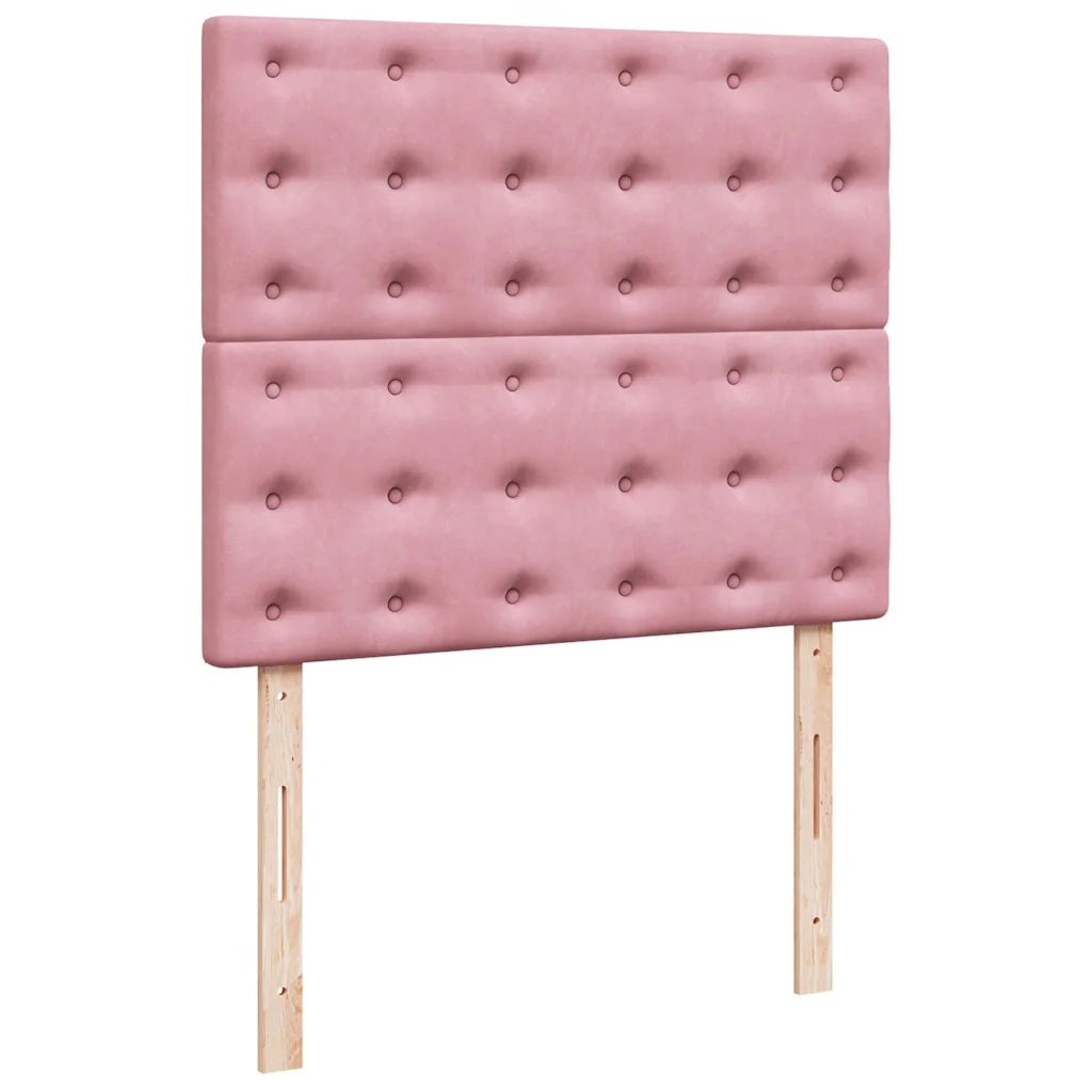 Giroletto a Molle con Materasso Rosa 120x190 cm in Velluto 3292303
