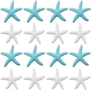 Decorazioni per Natale e Matrimonio - Mini Stelle di Mare Artificiale - Bianco e Blu - 20 Pezzi