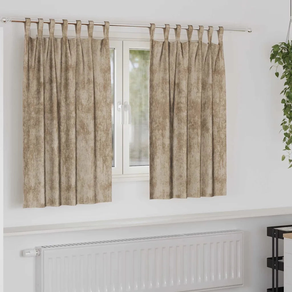 Tende in Velluto con tende 2 pcs Champagne 140 x 140 cm Velluto 4107743