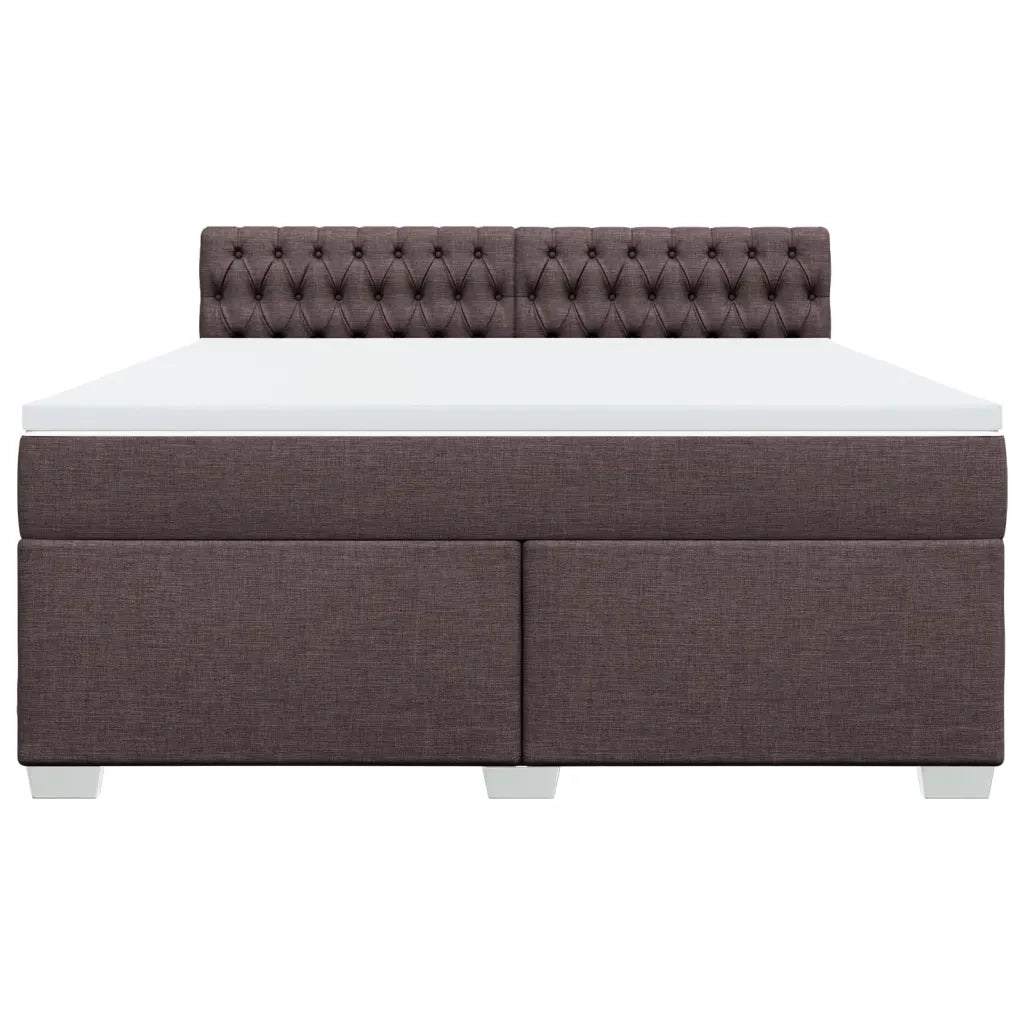 Giroletto a Molle con Materasso Marrone Scuro 180x200cm Tessuto 3285977