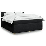 Giroletto a Molle con Materasso Nero 200x200 cm in Tessuto