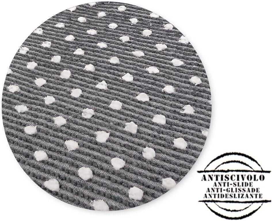 Tappeto Bagno Puro Cotone Morbido 3D Camera Sendiletto Elegante Lavabile Antracite 55x120 cm