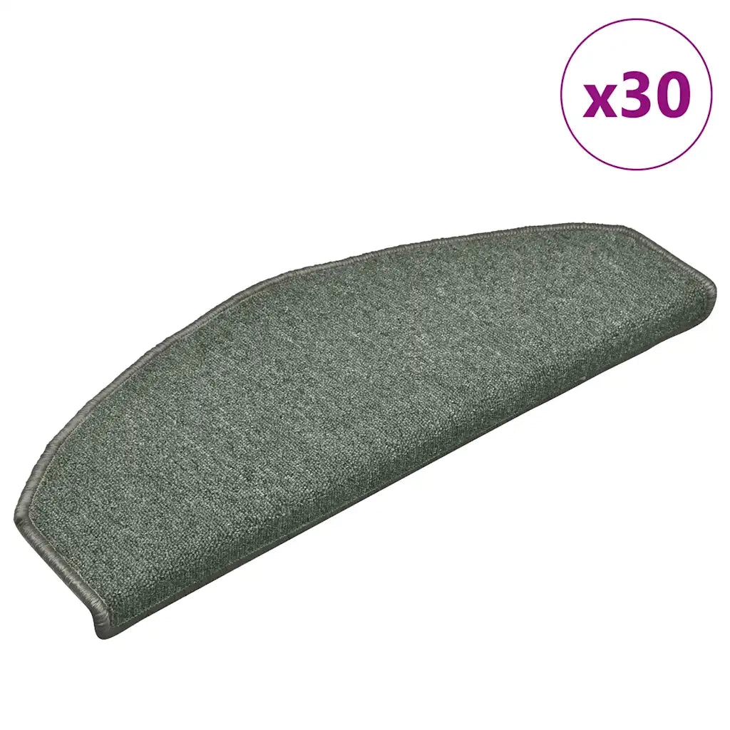 Tappetini per scale 30 pz 65x24x4 cm Verde scuro Semicircolari Grandi