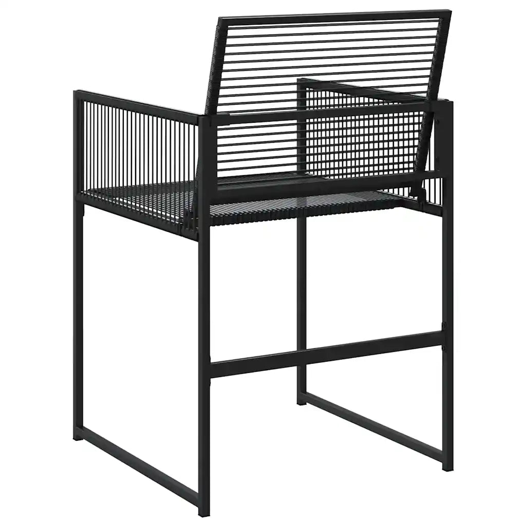 Sedie da Giardino 4 pz | Sedie da Esterno Nere in Polyrattan