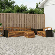 Set di divani da esterno 7 pz Naturale Legno di Acacia Massello 3384060