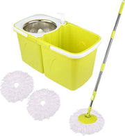 Set di secchielli ripiegabili - 2 testine di asciugamano microfibra - 360° rotativo - altezza regolabile maniglia telescopica