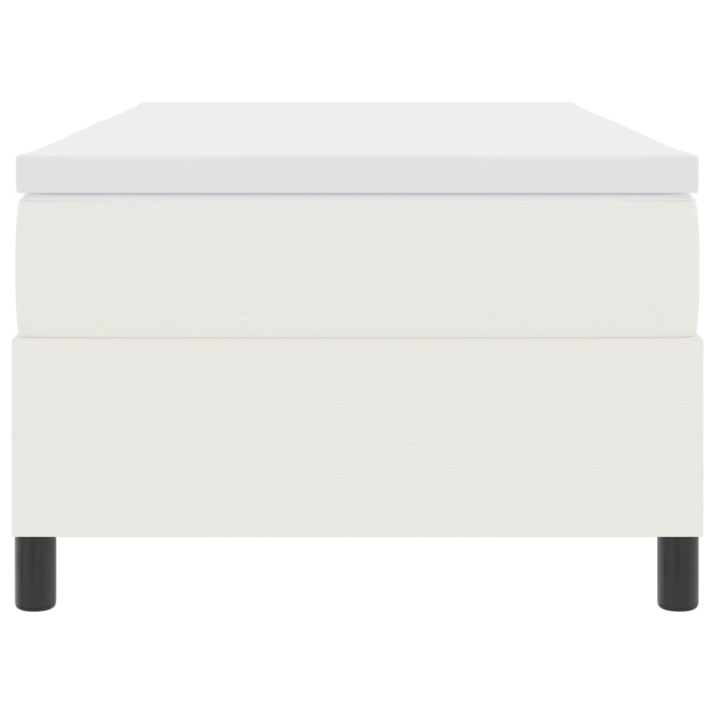 Letto con Box Spring con Materasso Crema 90x200 cm Tessuto in Corduroy