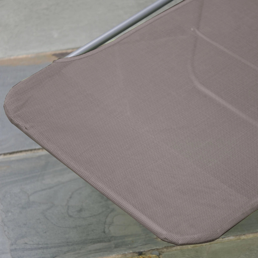 Lettino Pieghevole con Schienale Reclinabile e Cuscino ¨C Zephmum ¨C 182x56x24.5 cm Marrone Argento