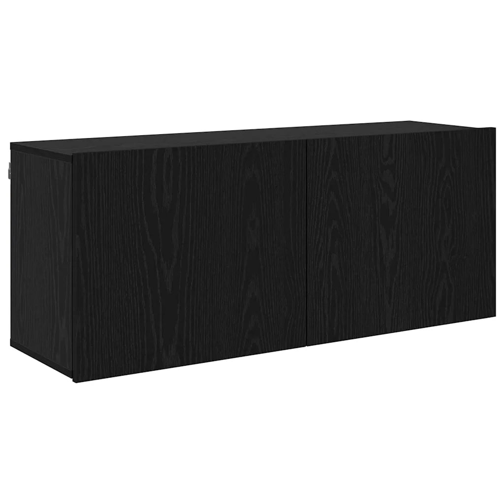 Mobile TV-Credenza per TV Montaggio a parete 6 pcs Rovere nero Legno multistrato