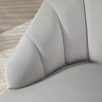 Poltrona in Velluto da Camera e Salotto a Conchiglia Stile Art Deco, Acciaio, 63x65x84 cm, Grigio