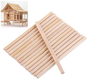 Stecchi in Legno da 100 - Materiali per Hobby - Decorazione di Giardino - 80 mm di Lunghezza - Stuzzichi in Legno di Betulla