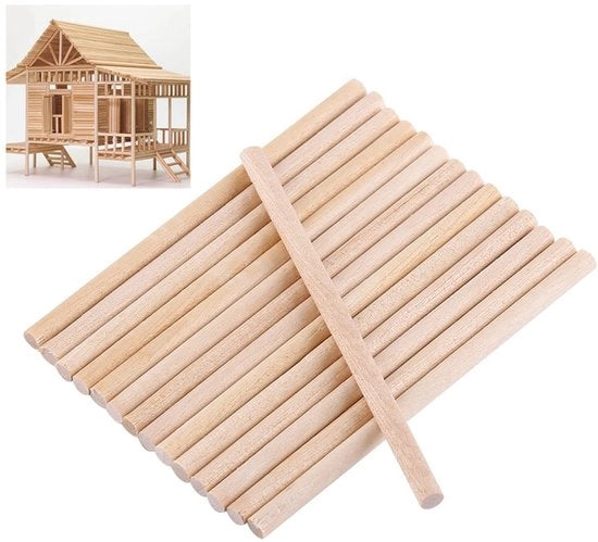 Stecchi in Legno da 100 - Materiali per Hobby - Decorazione di Giardino - 80 mm di Lunghezza - Stuzzichi in Legno di Betulla