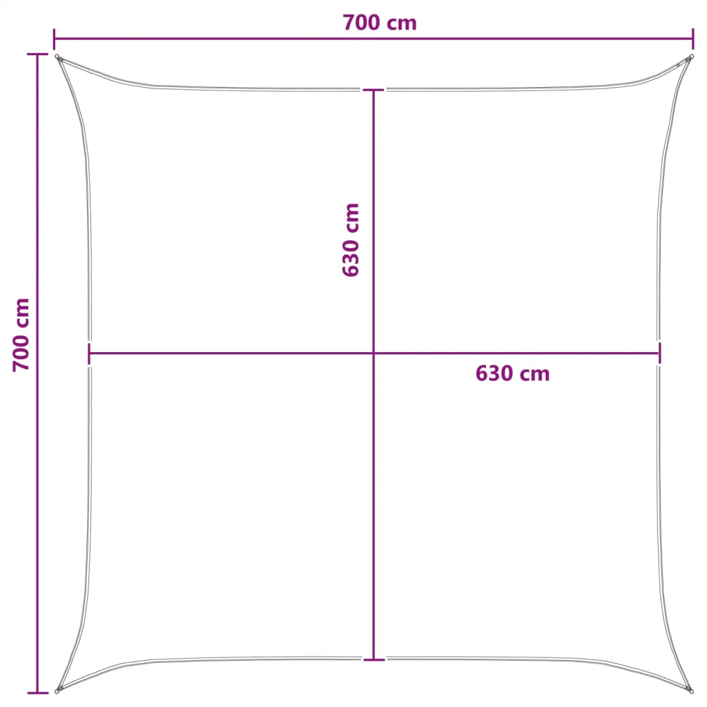Telo Ombra Antracite e Bianco 7 x 7 m HDPE