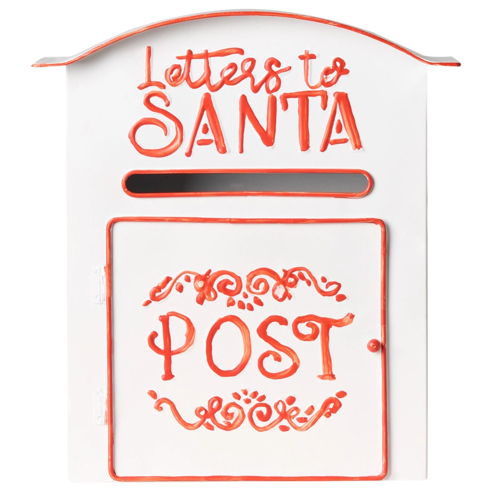 Cassetta postale Lettere a Babbo Natale bianca in metallo per interni e per esterni Motivo natalizio