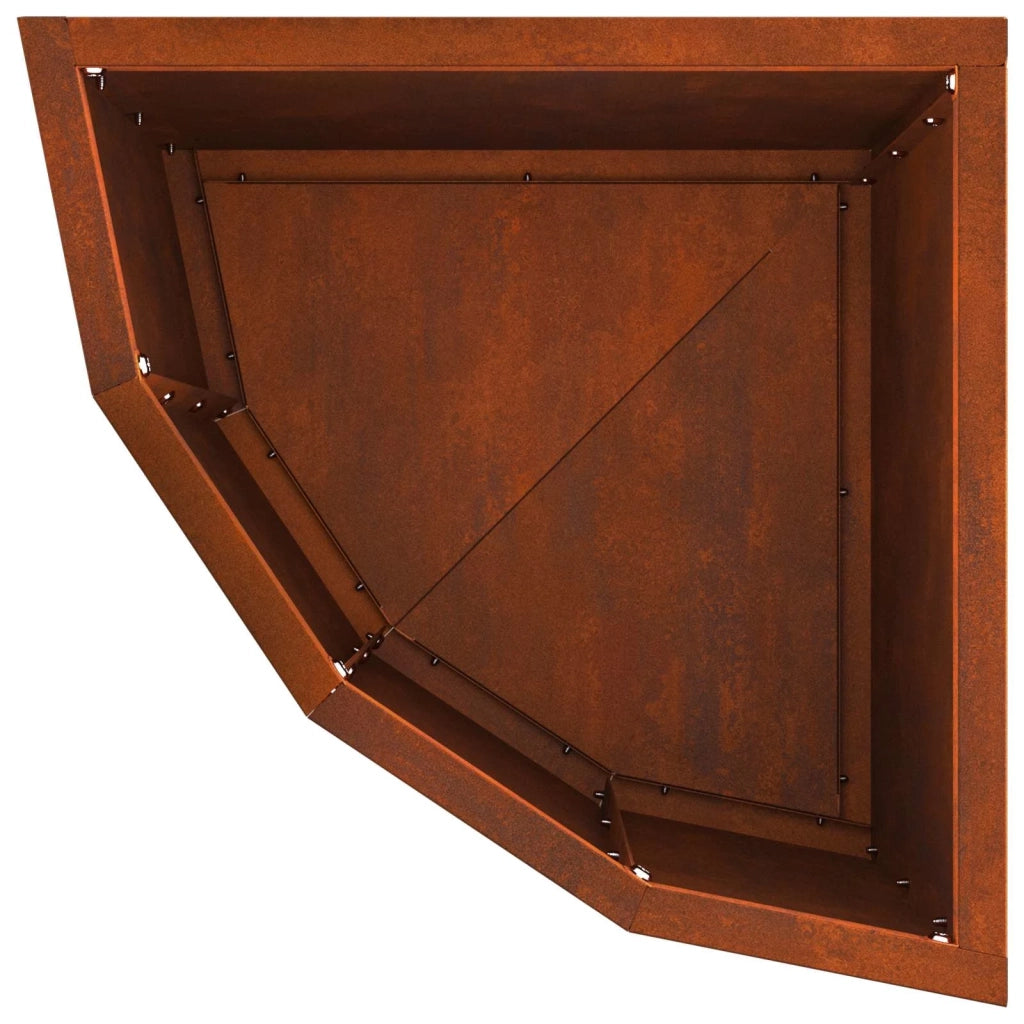 Vaso d'angolo Ruggine 30 x 30 x 35 cm acciaio corten 883660