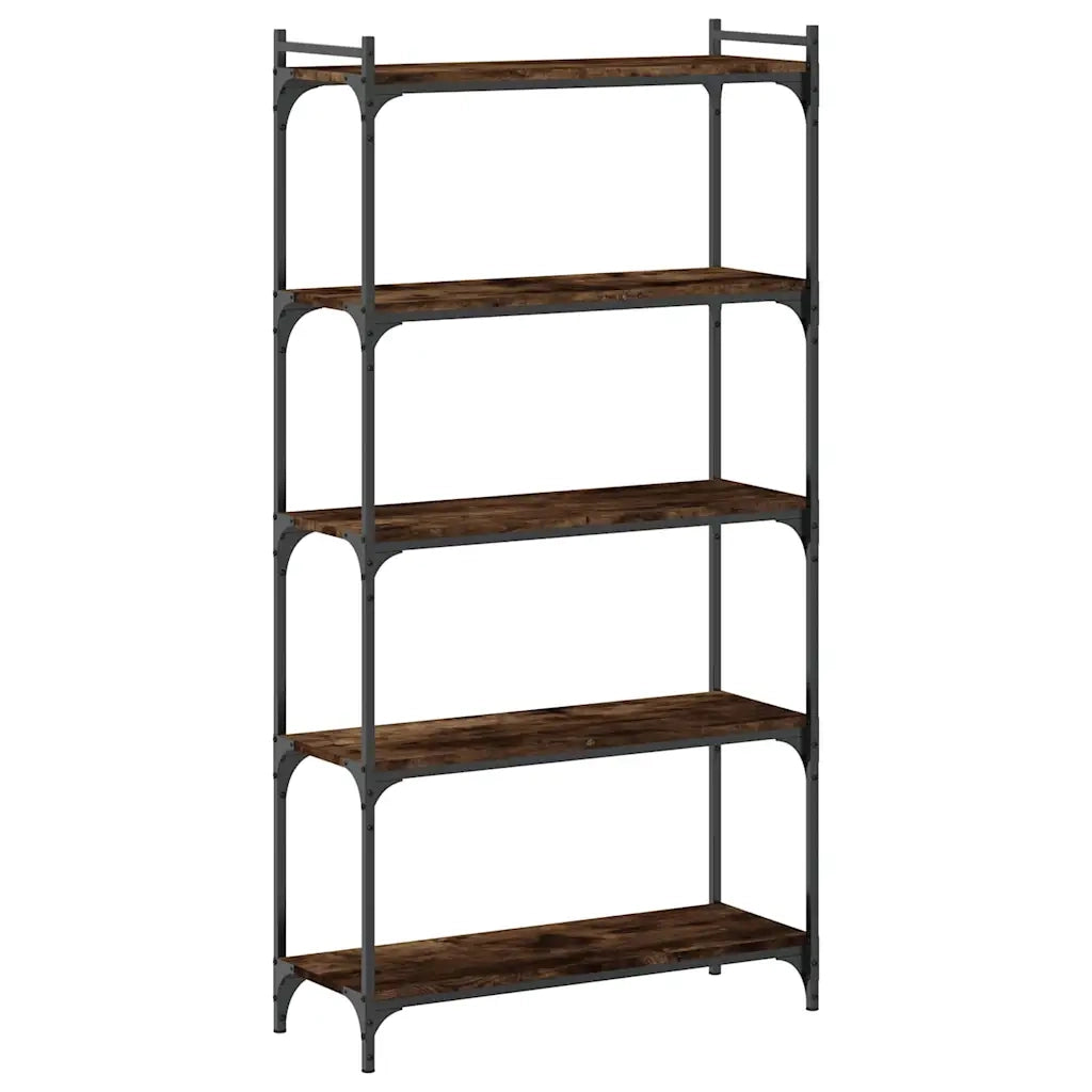 Libreria a 5 Ripiani Rovere Fumo 80x30x154 cm Legno Multistrato