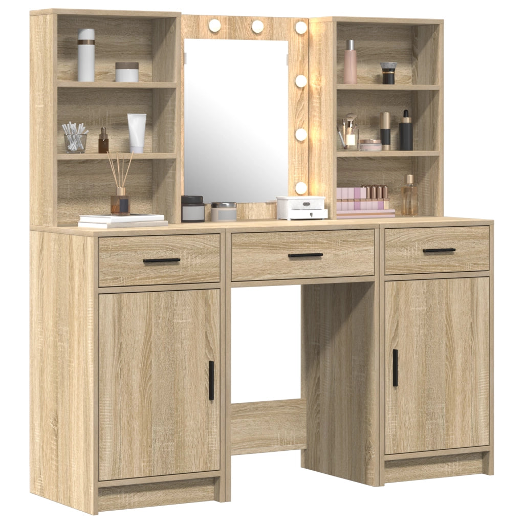 Set di 3 Tolette in Rovere Sonoma Legno Ingegnerizzato