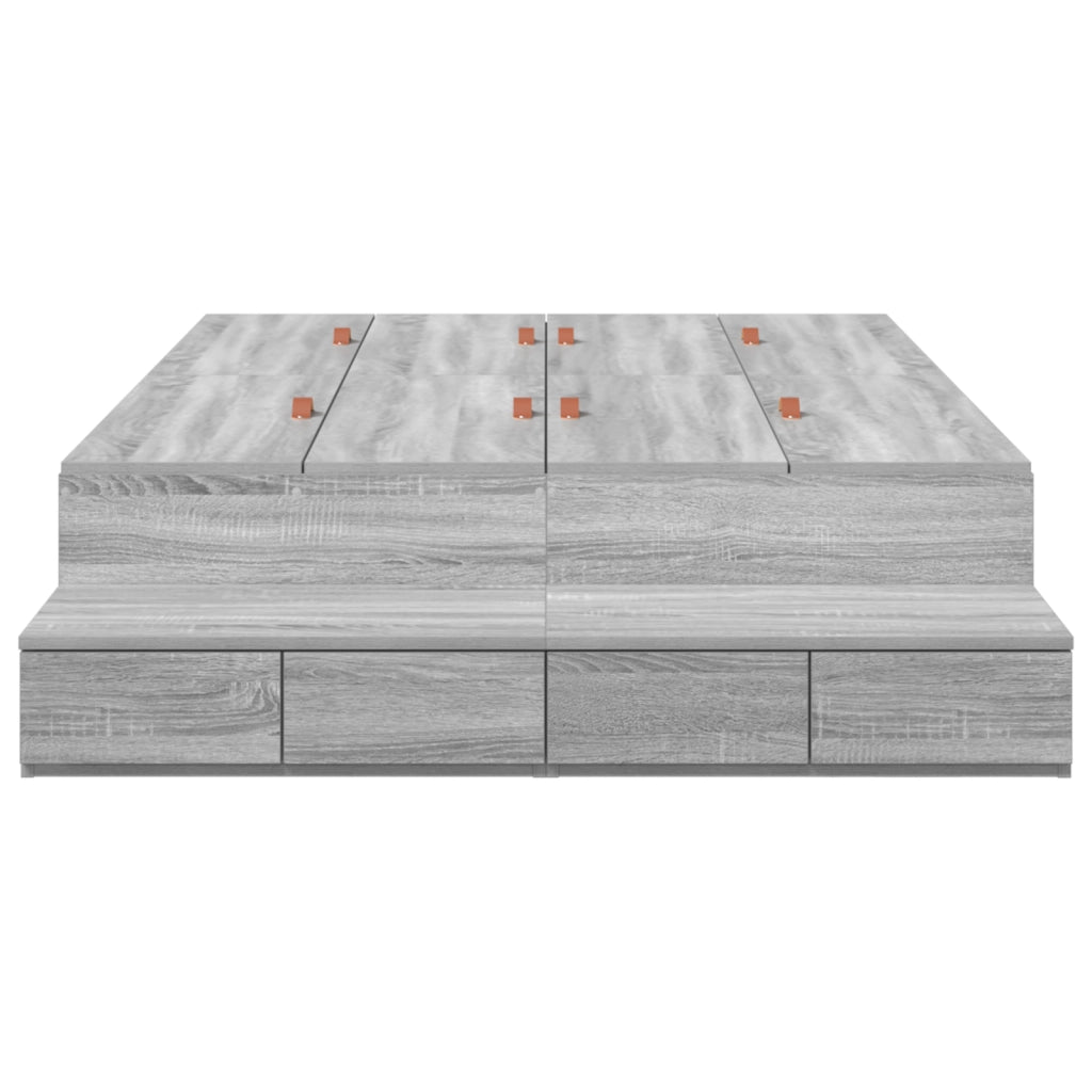 Struttura letto contenitore grigia Sonoma 120x190 cm