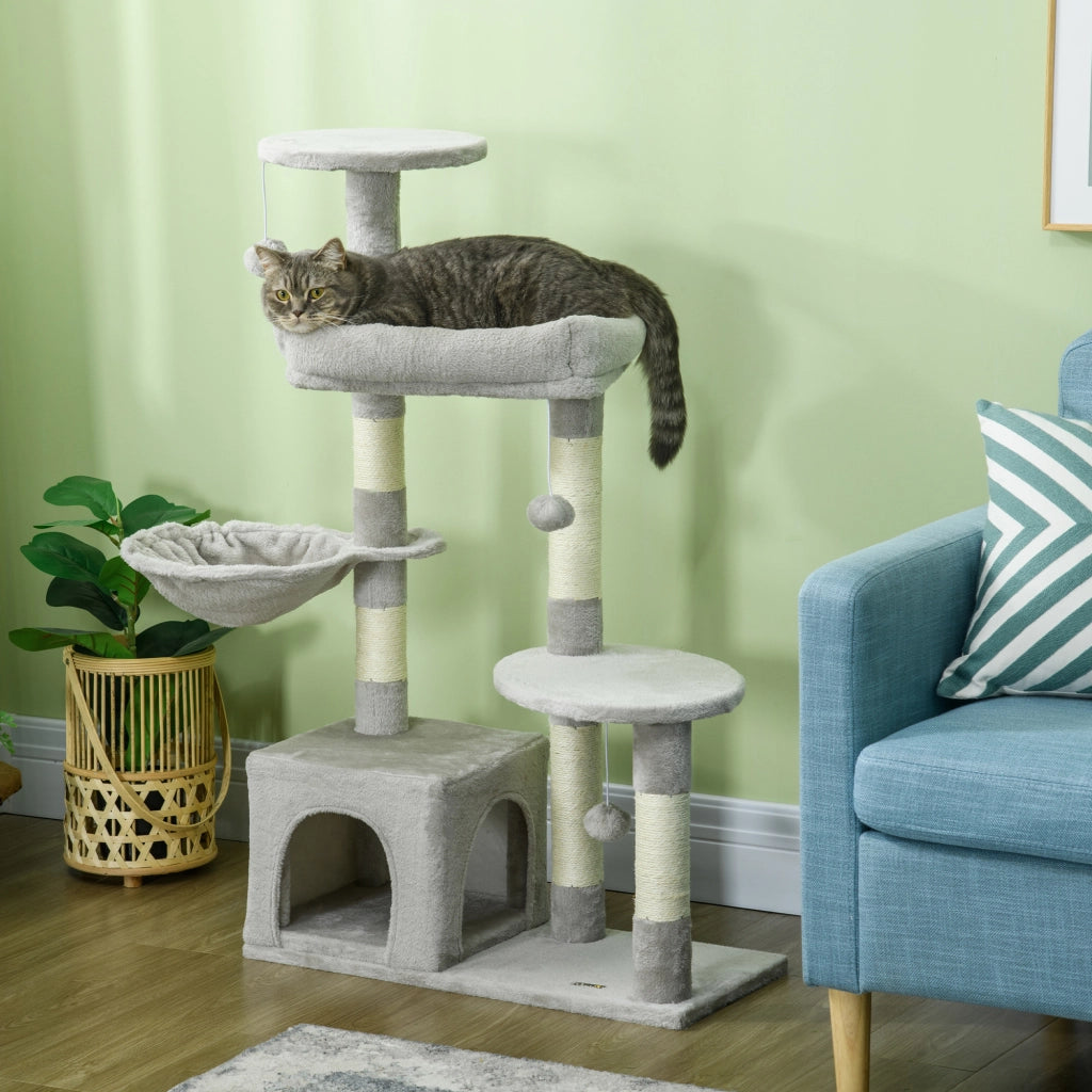 Arbre a gatto con centro attivita ¨C zephmum ¨C grigio chiaro 104 cm