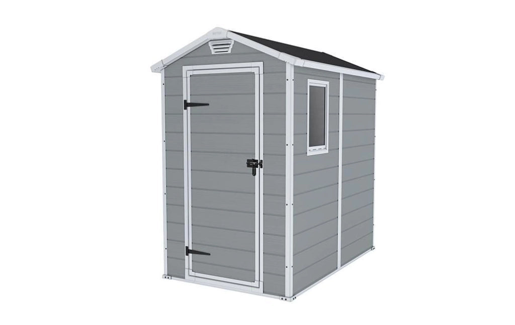 Keter 7802.280 Manor Casetta da Giardino in Resina con Pavimento e Finestra 130x192x198 cm colore Grigio