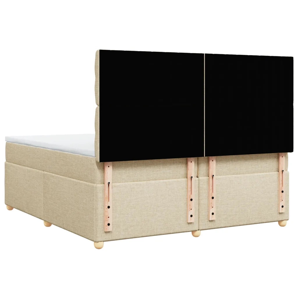 Giroletto a Molle con Materasso Crema 200x200 cm in Tessuto