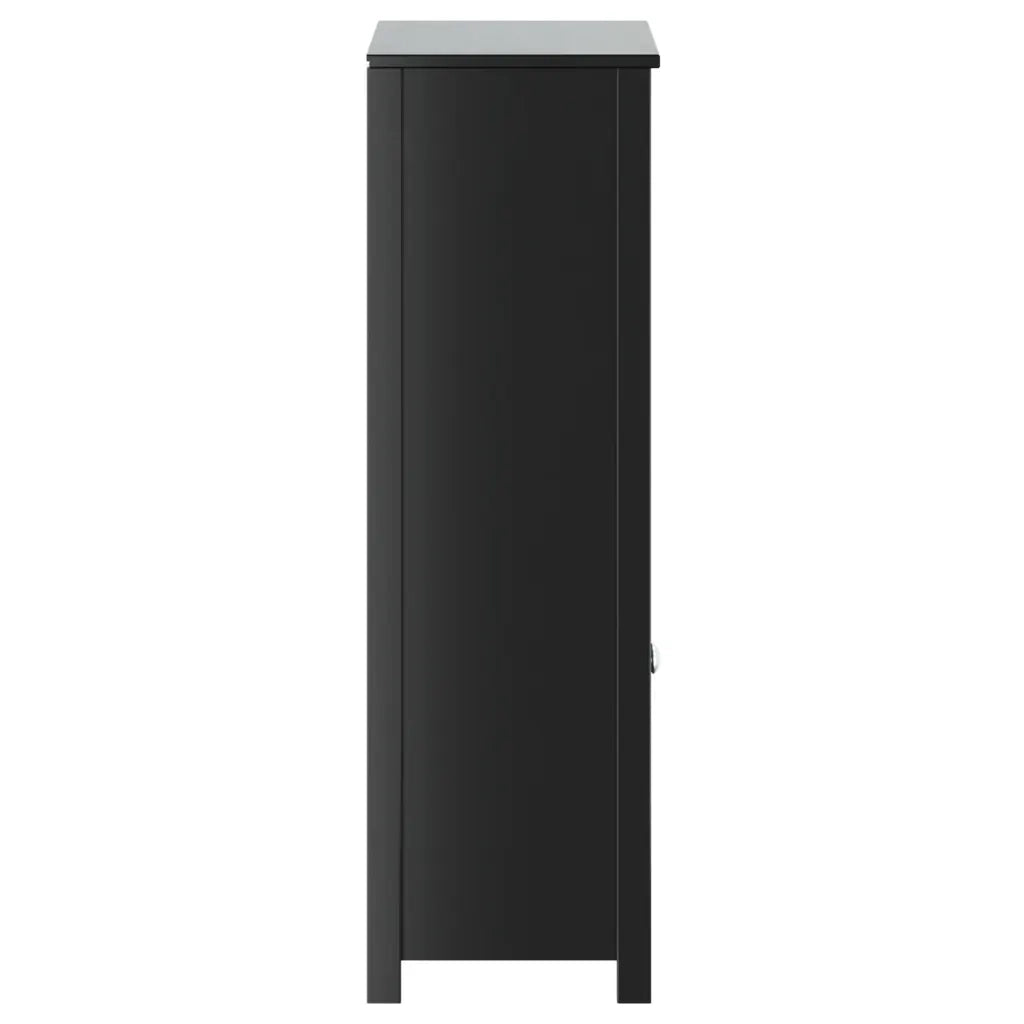 Mobile da Bagno BERG Nero 69,5x34x110 cm Legno Massello di Pino