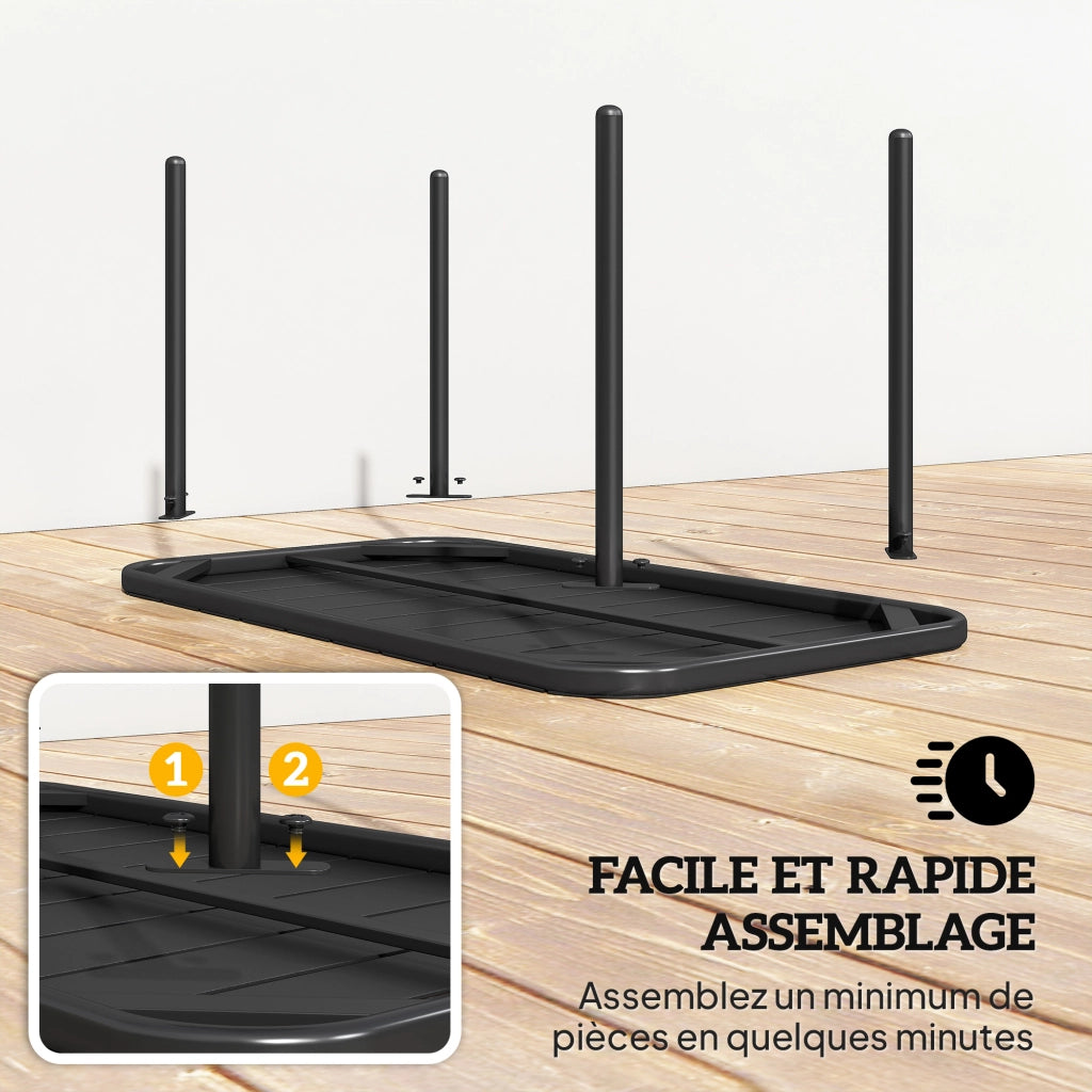 Tavolino da giardino ¨C Zephmum ¨C Nero, metallo, 90x50x43 cm