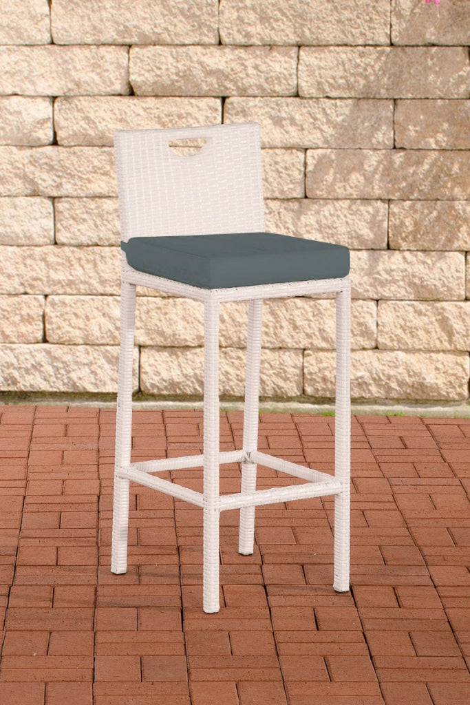 Sgabello Outdoor In Polirattan Mari grigio ferro,bianco