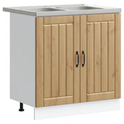Mobiletto per Lavabo | Armadio Lavabo con porta Lucca 2 pz Rovere artigianale