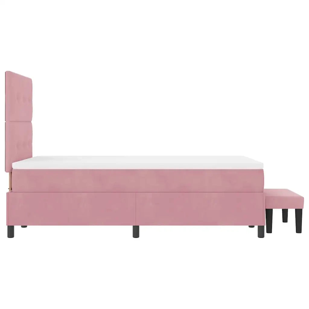 Letto a molle con testiera Rosa 200 x 120 cm Velluto 3344509