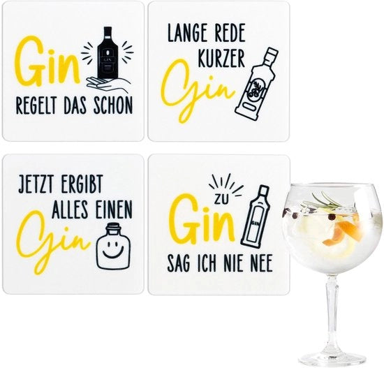 Set di 4 sottopanchine di velluto per regali per amanti del gin decorazione da tavola per feste tematiche carnevale Mardi Gras Natale estate JGA
