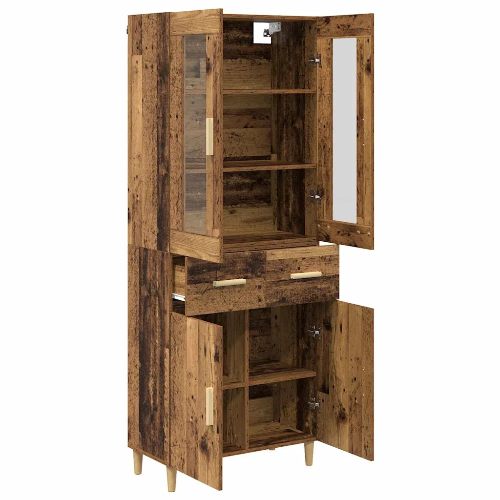 Credenza | Madia | Buffet da pranzo | Armadio da pranzo Legno vecchio 69,5 x 34 x 180 cm Legno multistrato