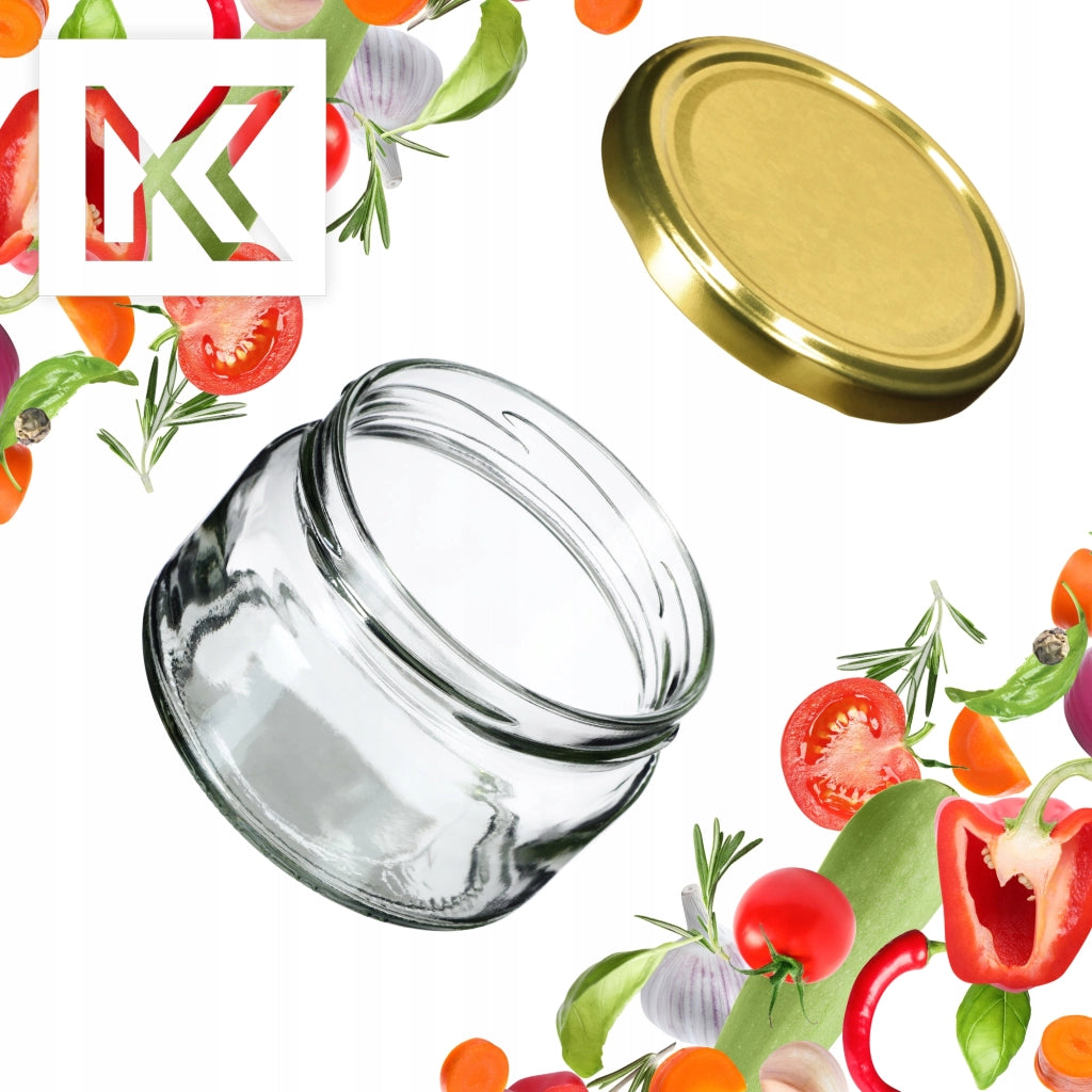 Barattoli per conserve KADAX Denia 250 ml 10 pezzi 82 mm + coperchio dorato