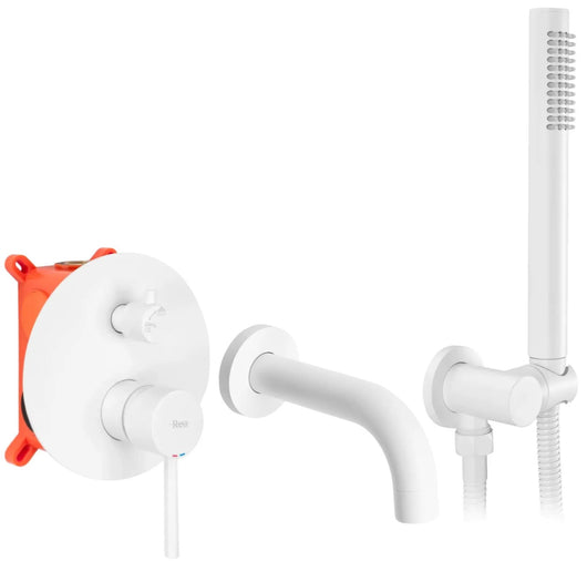 Rubinetto Da Vasca Rea Lungo White Matt + Box